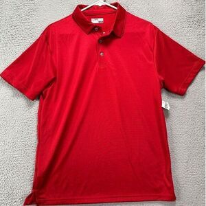 Links Edition Golf Polo Shirt Mens Medium Red Short‎ Sleeve Athletic Rugby NEW
